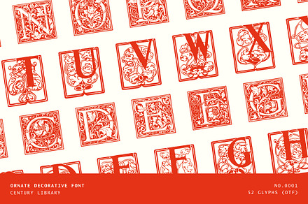 Victorian Ornamental Drop Cap Font, a Symbol Font by Century Library