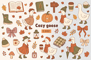 Cozy Goose Fall Vector Clipart Pack, an Animal Illustration by NataKa (Thumbnail 1 of 4)