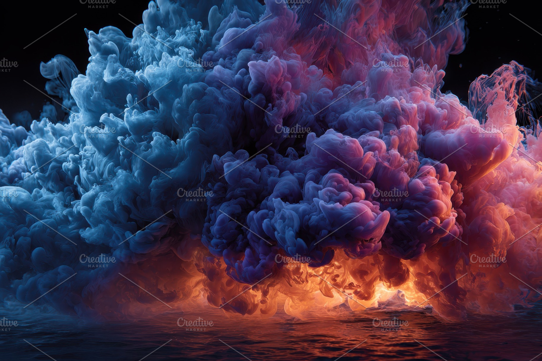 Abstract swirling colorful ink under, a Background Photo by Pixeness Studio