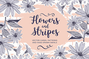 Flowers & stripes - Cards & Patterns