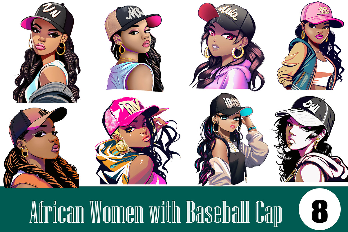 African Women with Baseball Cap, an Illustration by Wow Magic