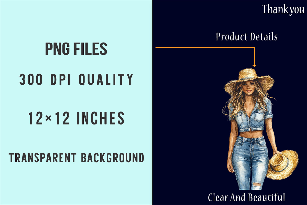 Vintage Denim Spring Clipart, an Illustration by SinaCreation (Photo 4 of 5)