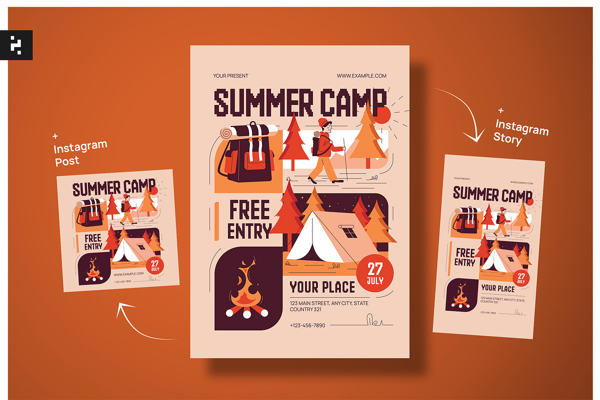 Brown Creative Summer Camp Flyer, a Flyer Template by Neermana (Photo 1 of 4)