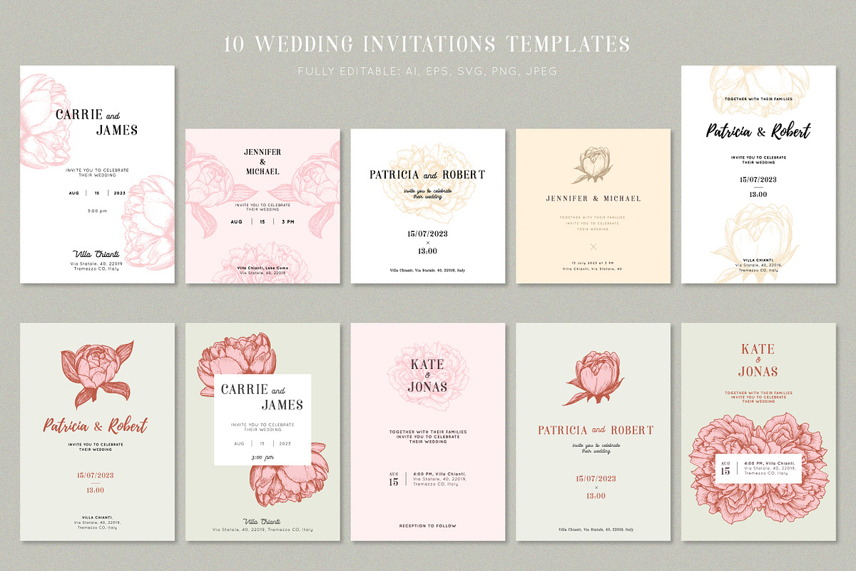 Peony illustrations | invitations, an Illustration by Chewie Co (Photo 8 of 13)