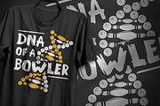 DNA of a bowler #2 - T-Shirt Design, an Illustration by artnook (Thumbnail 1 of 6)
