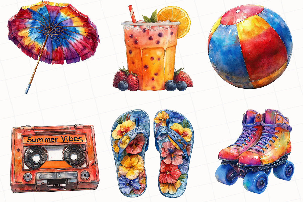 Funky Summer Clipart, an Illustration by OK Design (Photo 2 of 5)
