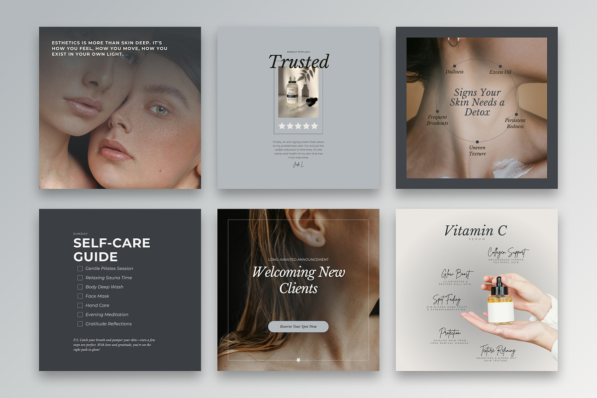 Esthetician Instagram Templates, a Social Media Template by Glow Muse Studio (Photo 8 of 10)