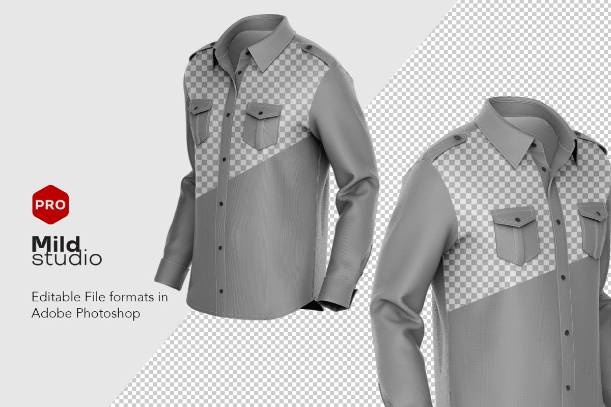 Tactical Dress Shirt V.03 Mockup, a Shirt Mockup by Mildstudio (Photo 2 of 3)