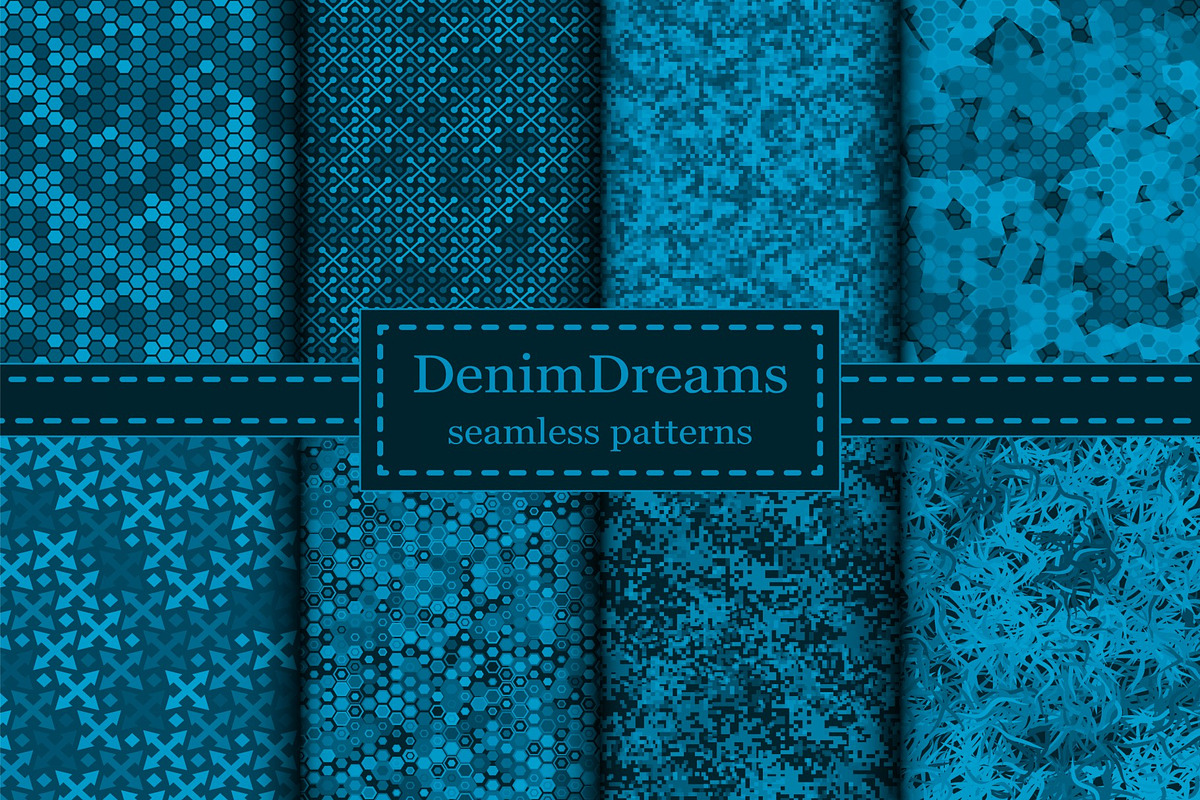 Vector Denim Dreams camouflage set, a Pattern Graphic by ArchonDigitalShop (Photo 5 of 13)