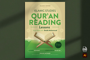 Quran Reading Lessons Flyer, a Flyer Template by Aarley Kaiven