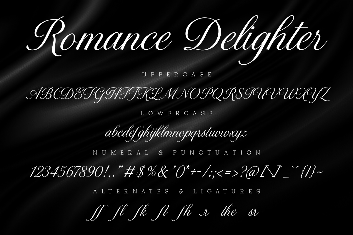 Romance Delighter – Calligraphy, a Script Font by Fikryal Studio (Photo 15 of 15)