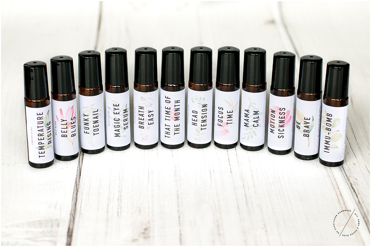 2x2 10ml Essential Oil Bottle Label, a Presentation Template by OhEverythingHandmade (Photo 2 of 6)