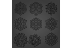 Set of Vector Snowflakes, a Decorative Illustration by FineArtStudio