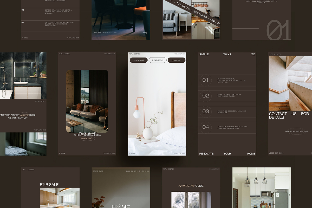 Real Estate Story Templates (CANVA), a Social Media Template by Prapti Design (Photo 2 of 9)