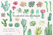 Watercolor Cactus and Succulents 2, an Illustration by BirDIY Design (Thumbnail 3 of 3)