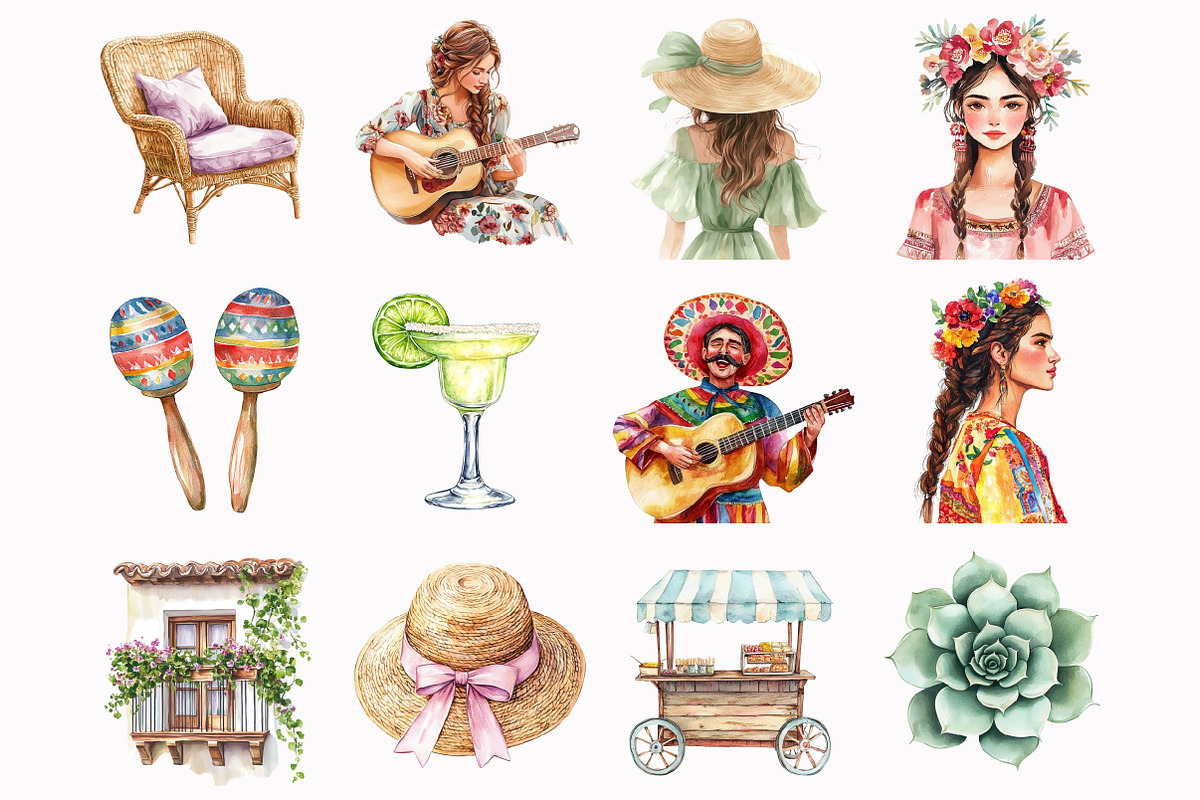 Watercolor Viva Mexico Clipart, an Illustration by Design Market (Photo 4 of 5)