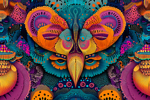 Abstract Owl Art in Vivid Colors, an Animal Photo by Ales Munt