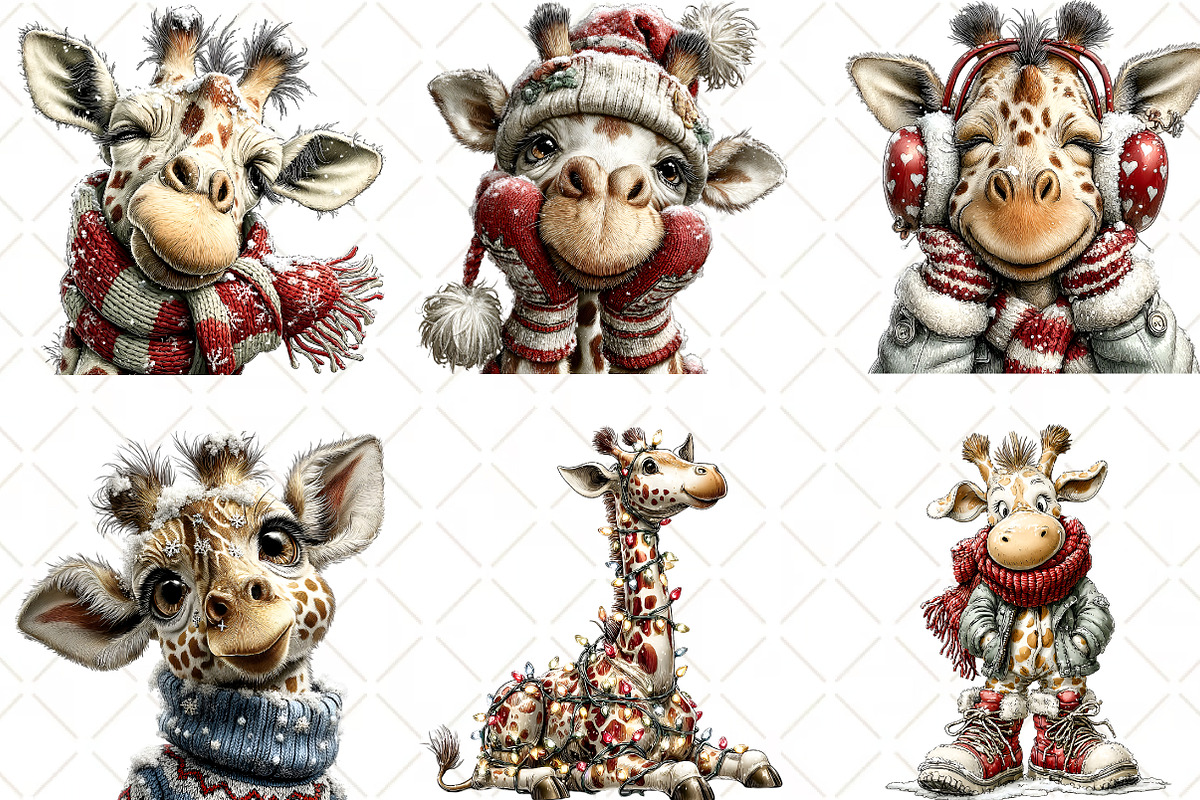 Winter Giraffe Clipart, an Illustration by Black Bird Studio (Photo 5 of 6)