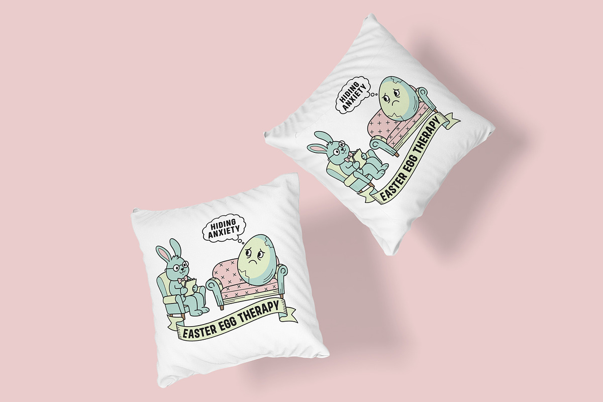 Funny Easter Bunny Egg Therapy SVG, a Seasonal Illustration by Ghagra (Photo 5 of 7)