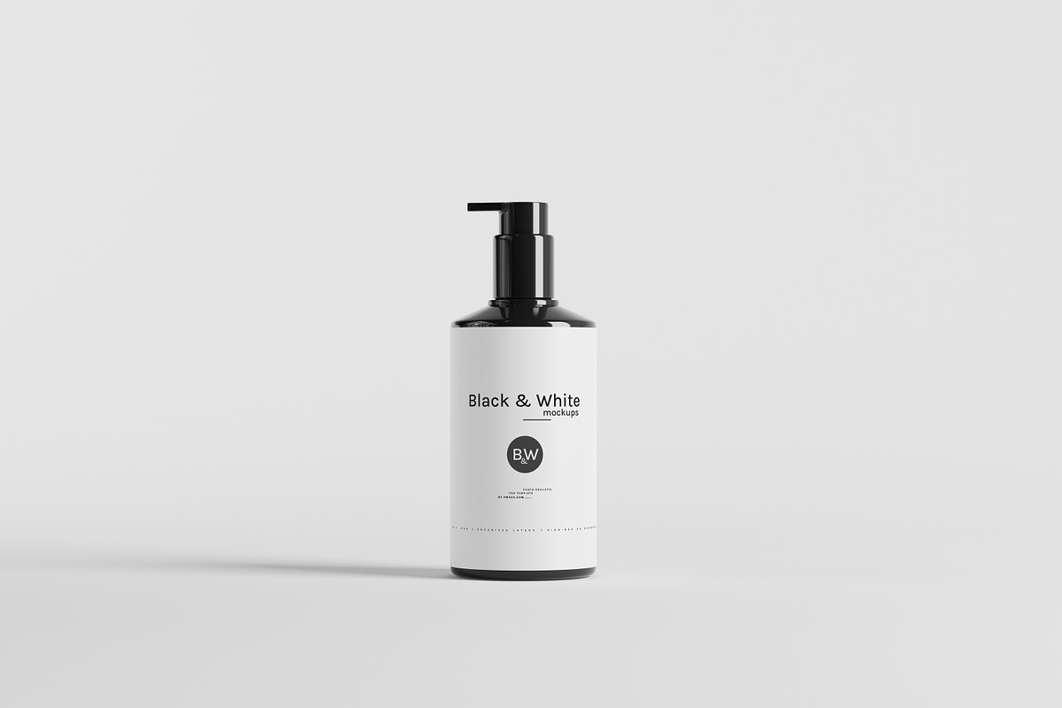 Black & White Mockups - Pump Bottles, a Packaging Mockup by pmvch (Photo 12 of 160)