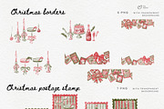 Watercolor Vintage Christmas, a Graphic by ollalya (Thumbnail 4 of 10)