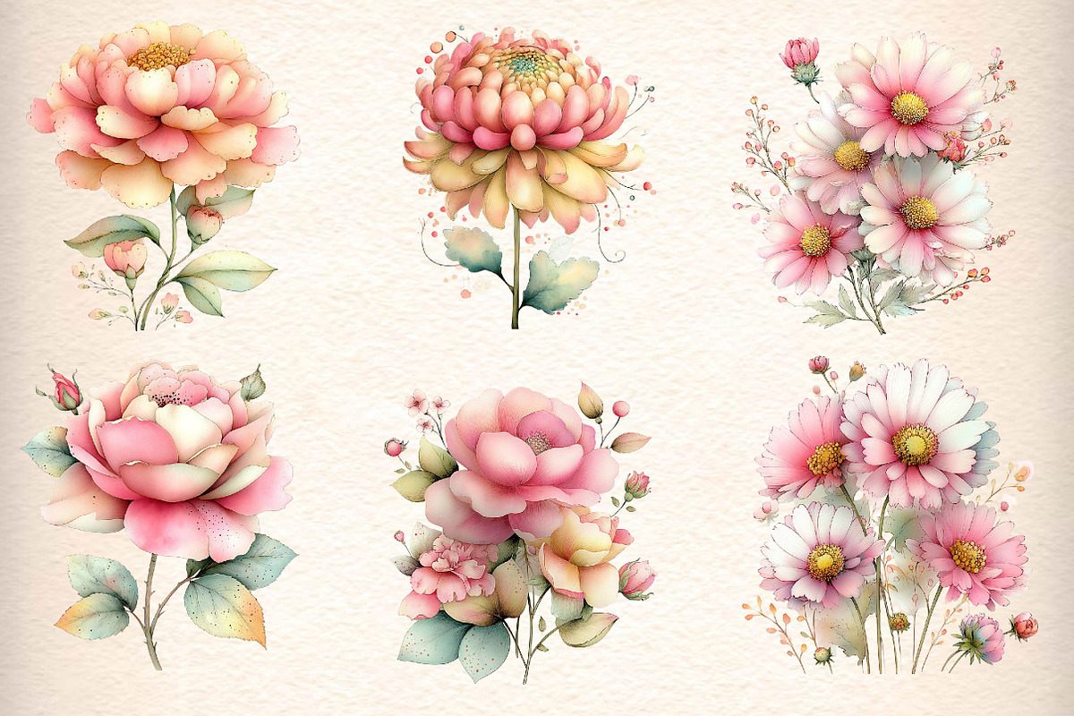 Whimsical Birth Month Flowers Clipar, an Illustration by Designworld