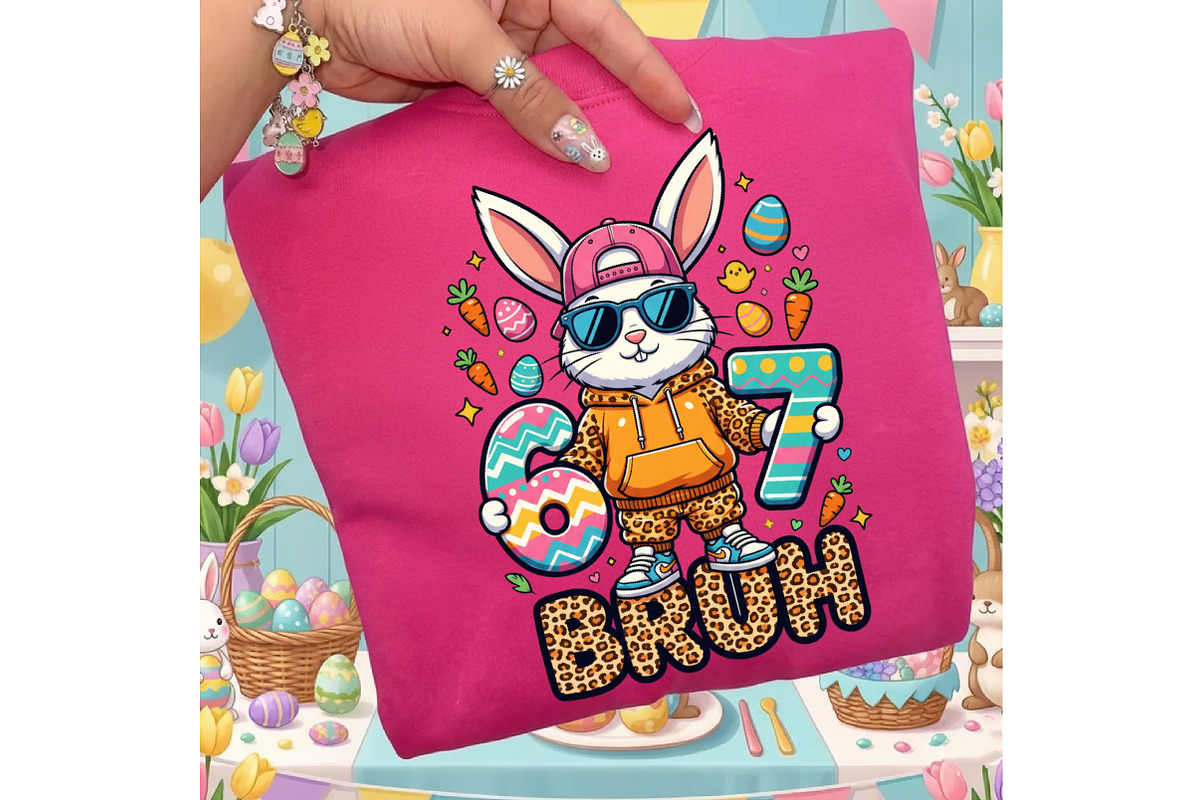 Funny Easter Six Seven Bruh Png, an Illustration by Designking (Photo 5 of 6)