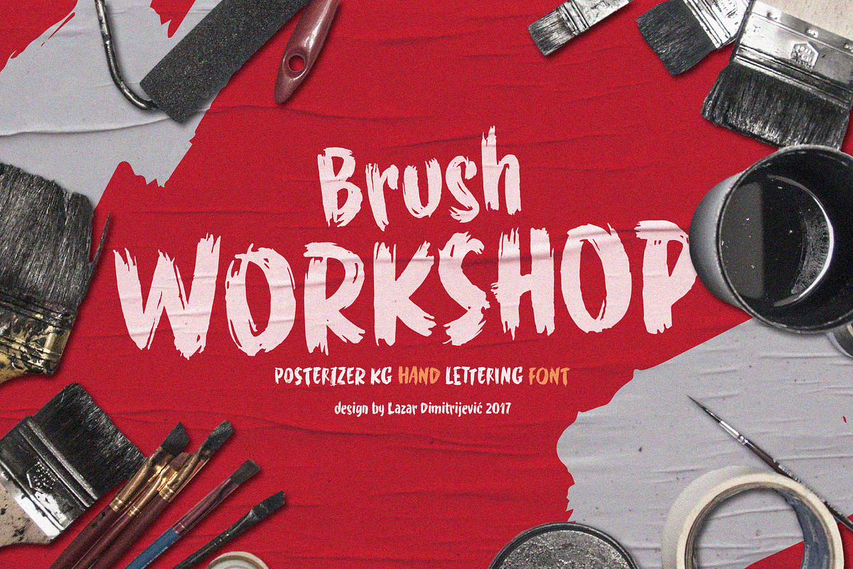 WORKSHOP Brush, a Font by Posterizer KG (Photo 1 of 5)