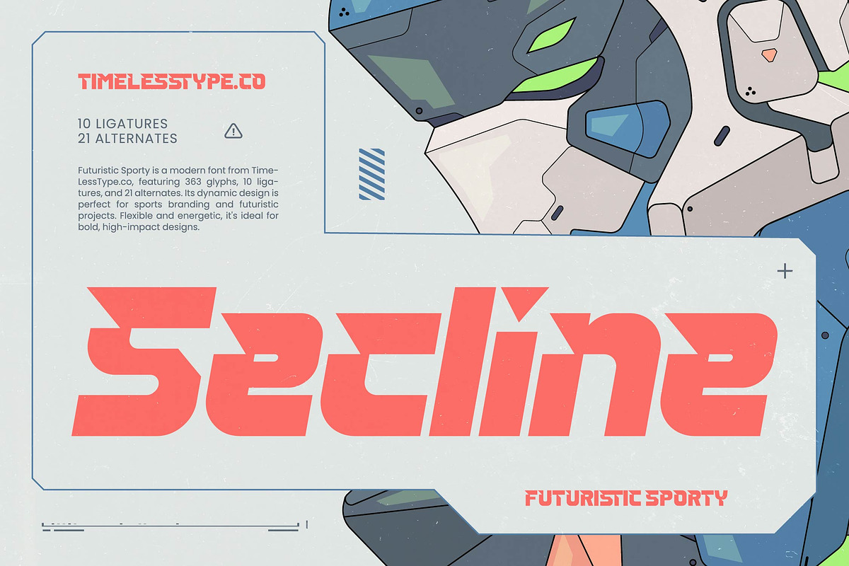 Secline - Futuristic Sporty Font, a Serif Font by timelesstype.co (Photo 1 of 20)