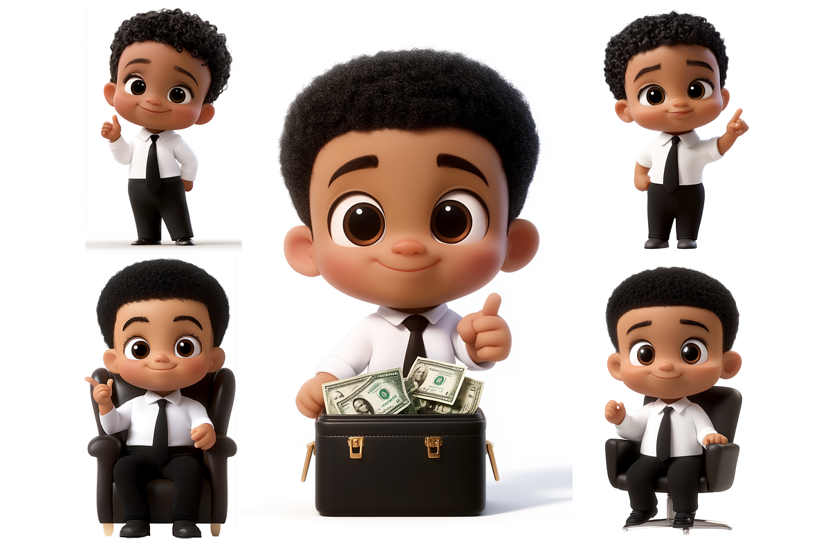 Little Boss Cute Boy Clipart SET, a Person Illustration by ninakosh (Photo 7 of 10)