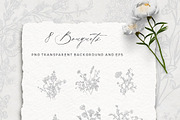 Line Art Wildflowers Clipart, a Decorative Illustration by BlumenSoul (Thumbnail 2 of 9)