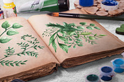 Herbaceous Greens-watercolor set, a Decorative Illustration by Astarte_design (Thumbnail 7 of 13)