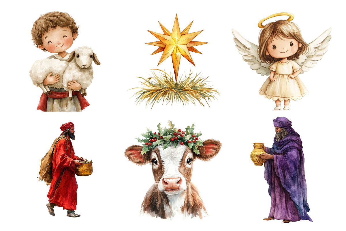 Cute Christmas Nativity Clipart, an Illustration by Daily.Designs (Photo 2 of 5)