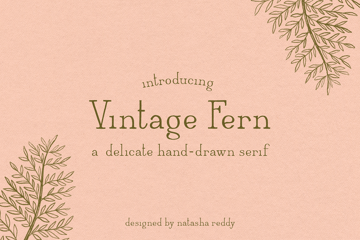 VINTAGE FERN by Natasha Reddy, a Serif Font by Natasha Reddy Studio (Photo 1 of 10)