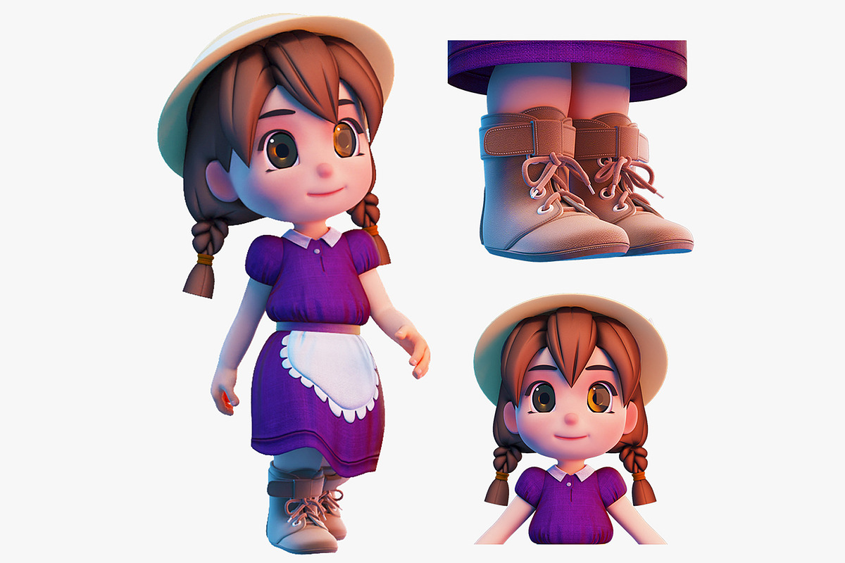 3d Cartoon Girl SG3FC, a Characters & Person 3D Model by LomellRueca (Photo 1 of 27)