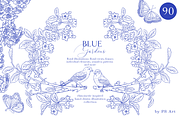 Blue Gardens Chinoiserie set, a Texture Illustration by Patishop Art (Thumbnail 2 of 11)