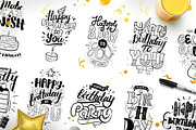 Happy Birthday hand lettering set, a Graphic by pa3x (Thumbnail 1 of 6)