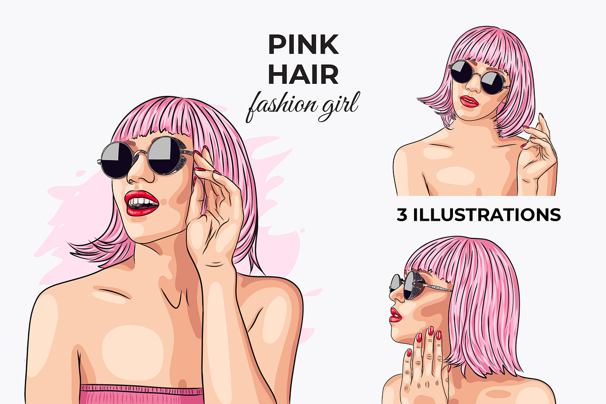 Vector Fashion Girl Portraits, a Person Illustration by Iryna Denysova (Photo 5 of 11)