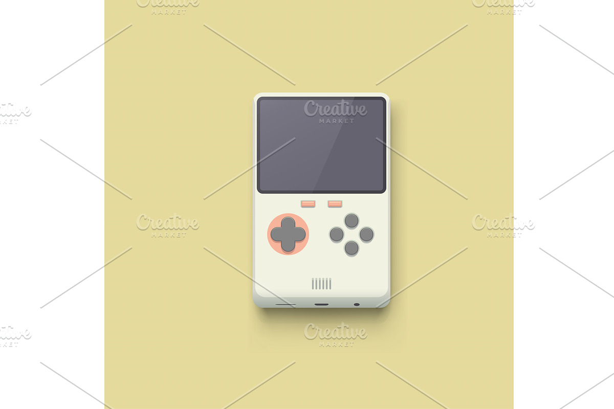 a retro portable game console small, a Technology Illustration by IfH
