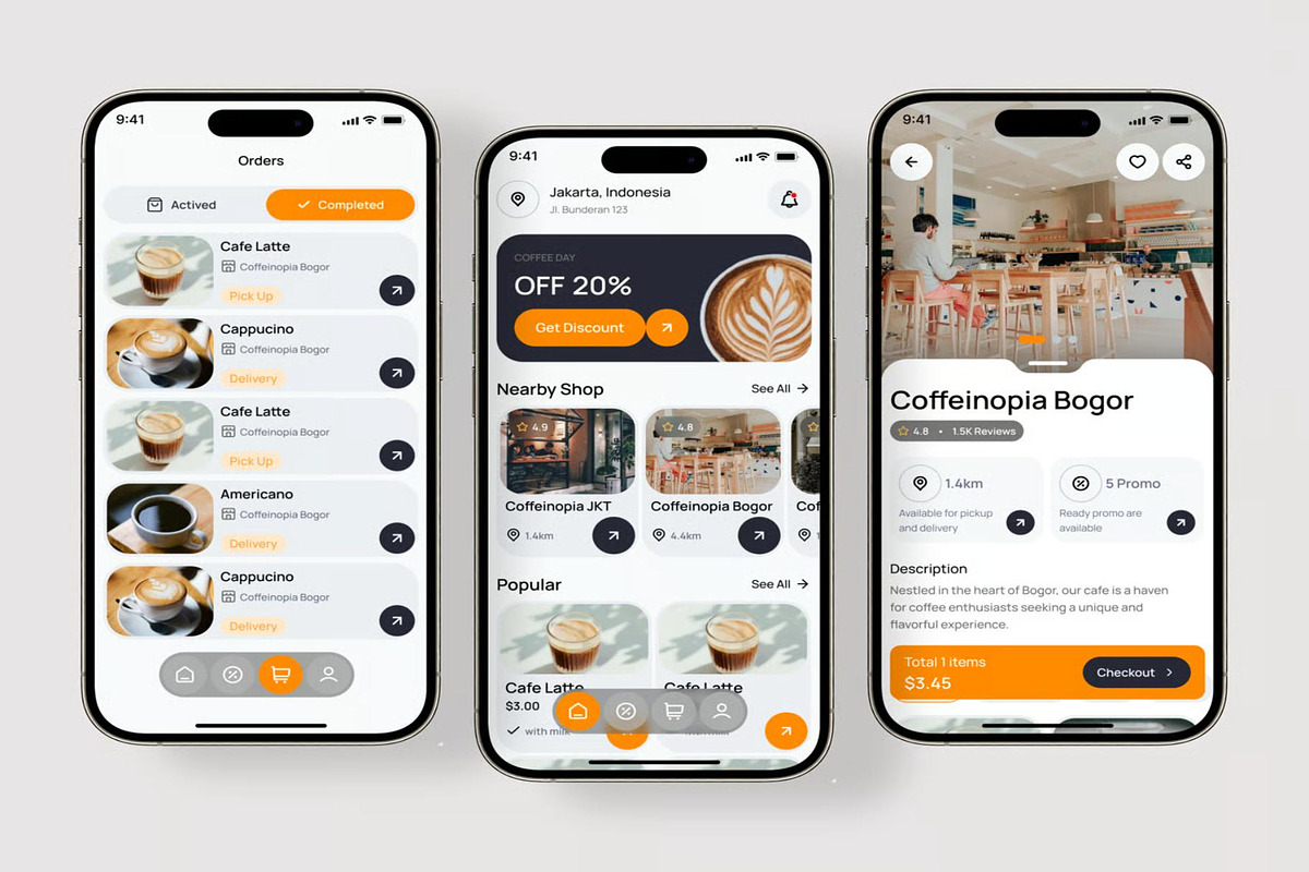 Coffeinopia Coffe Shop App Mobile UI, an UI Kit Template by Lumina_ui_ux202 (Photo 7 of 7)