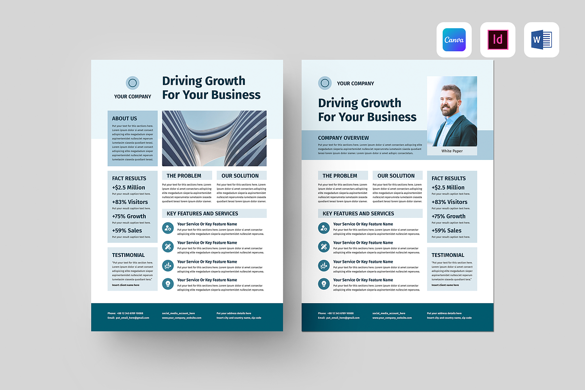 One Pager | Canva, MS Word, InDesign, a Flyer Template by Leaflove (Photo 1 of 5)