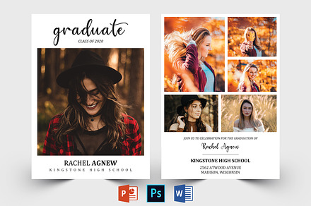Graduation Announcement Template, a Card Template by Designscozy