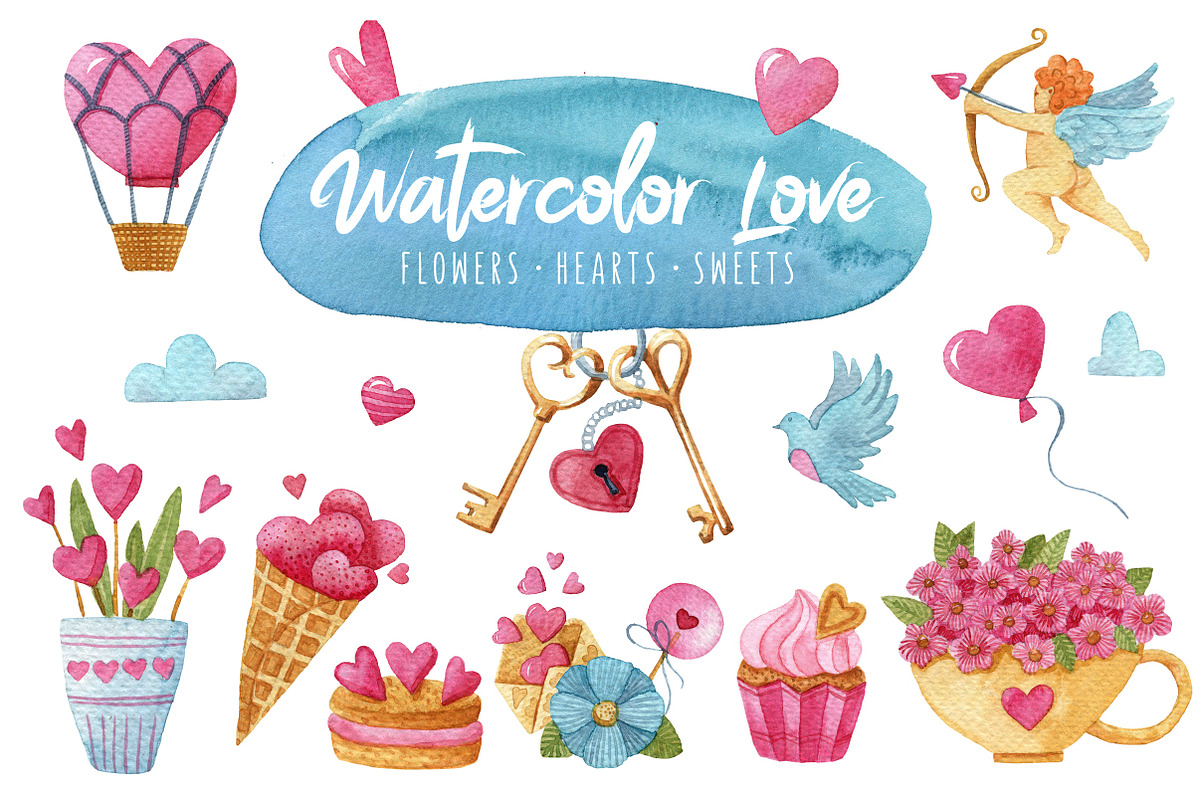 Watercolor love, an Illustration by Kattarina Po (Photo 1 of 9)