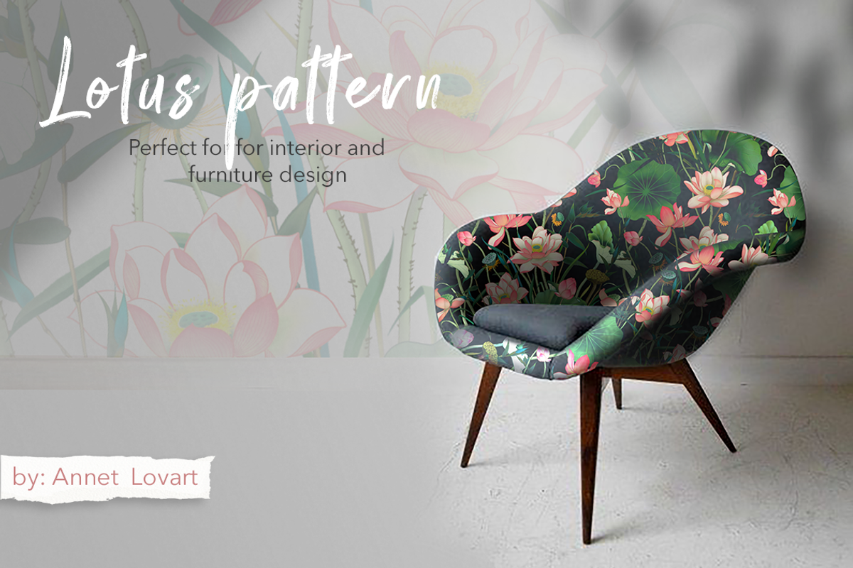 Lotus patterns and illustrations, a Pattern Graphic by Annet lovart (Photo 11 of 17)