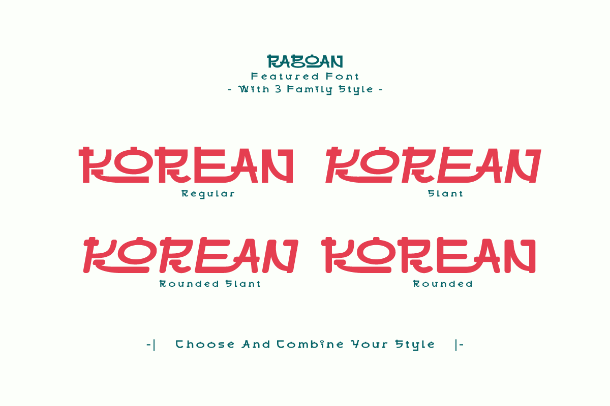 Raboan - Korean Style Font, a Sans Serif Font by twinstd (Photo 2 of 10)