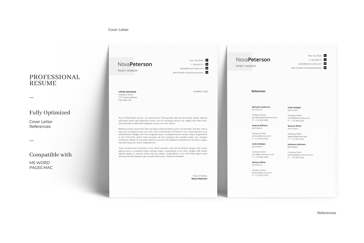 Minimal Resume Design Template, a Resume Template by GraphicFlava (Photo 4 of 8)