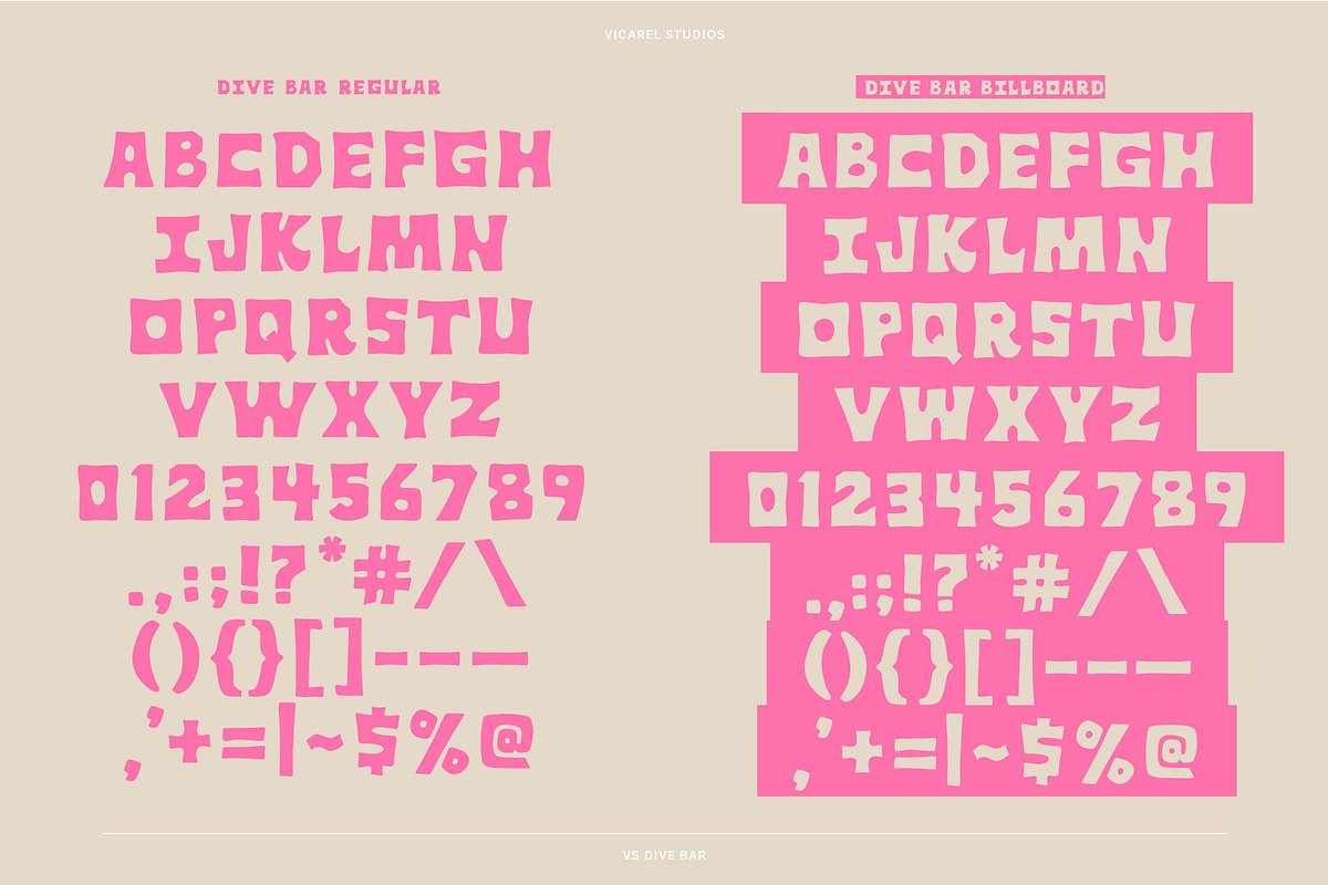 VS Dive Bar // Display Font, a Font by Vicarel Studios (Photo 13 of 13)