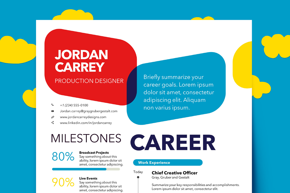 Colorful Resume Set, a Resume Template by Knockout Prezo (Photo 6 of 10)