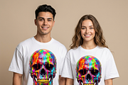 Splatter Paint Skull Design, a Shirt Mockup by Vector Stall (Thumbnail 3 of 14)