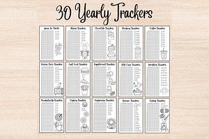 Yearly Bullet Journal Trackers, BUJO